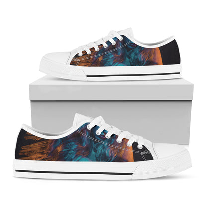 Native Indian Girl Portrait Print White Low Top Shoes