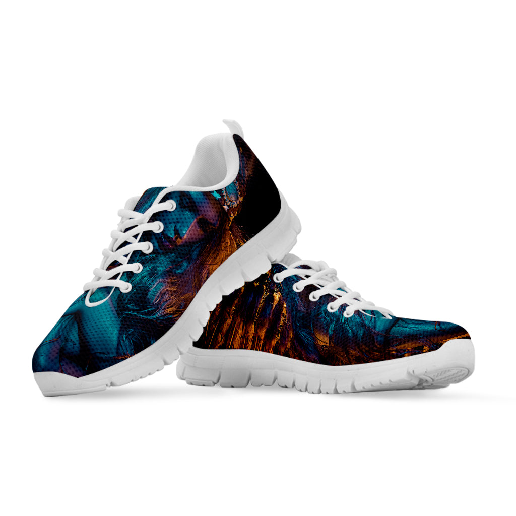 Native Indian Girl Portrait Print White Sneakers
