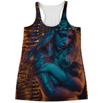 Native Indian Girl Portrait Print Women's Racerback Tank Top