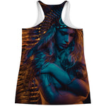 Native Indian Girl Portrait Print Women's Racerback Tank Top