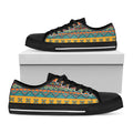 Native Indian Inspired Pattern Print Black Low Top Sneakers