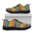 Native Indian Inspired Pattern Print Black Running Shoes
