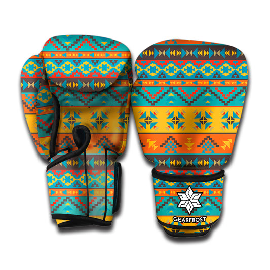Native Indian Inspired Pattern Print Boxing Gloves