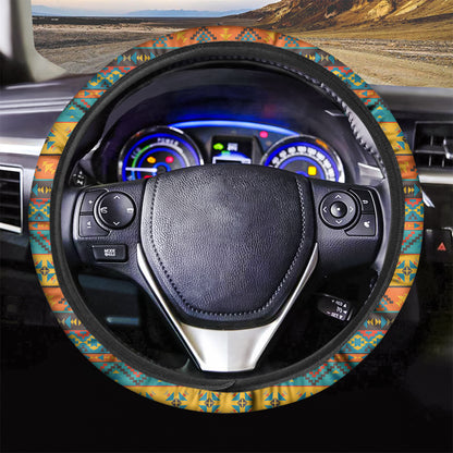 Native Indian Inspired Pattern Print Car Steering Wheel Cover
