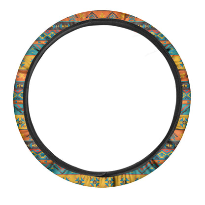 Native Indian Inspired Pattern Print Car Steering Wheel Cover