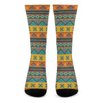 Native Indian Inspired Pattern Print Crew Socks