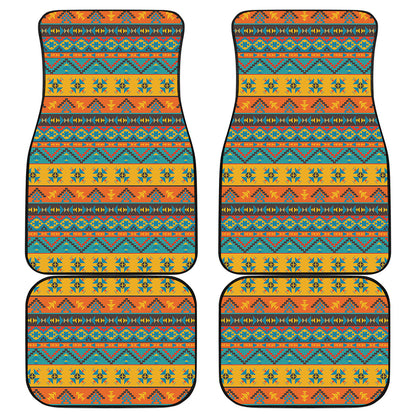 Native Indian Inspired Pattern Print Front and Back Car Floor Mats