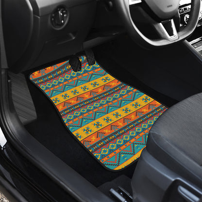 Native Indian Inspired Pattern Print Front and Back Car Floor Mats
