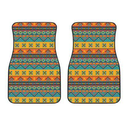 Native Indian Inspired Pattern Print Front Car Floor Mats