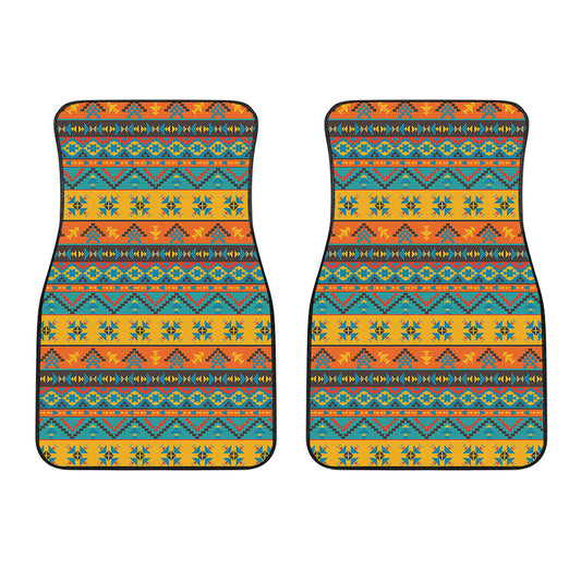 Native Indian Inspired Pattern Print Front Car Floor Mats