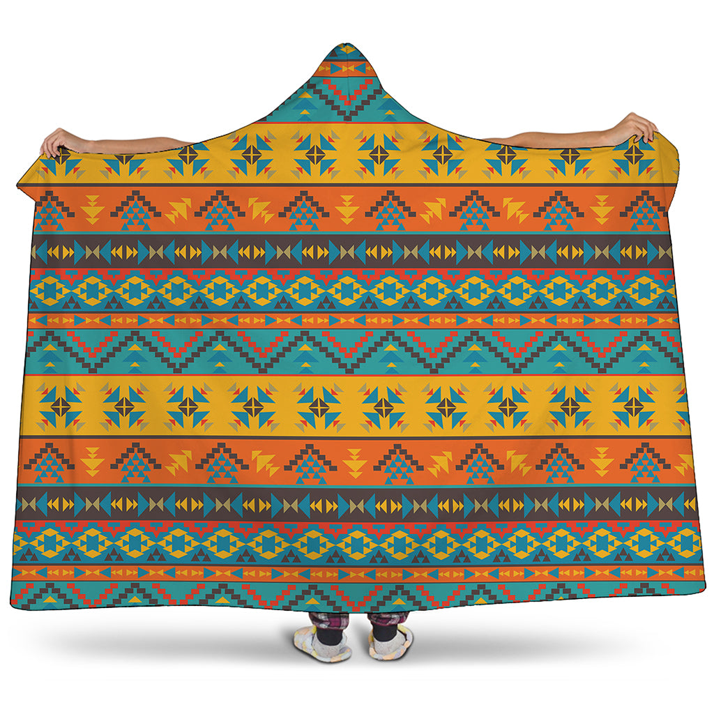 Native Indian Inspired Pattern Print Hooded Blanket