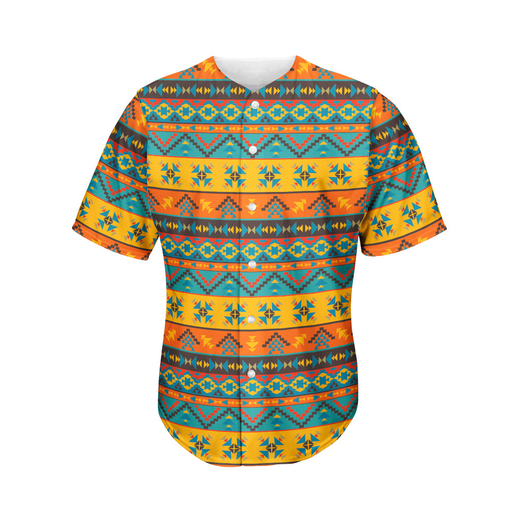Native Indian Inspired Pattern Print Men's Baseball Jersey