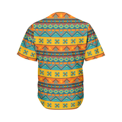 Native Indian Inspired Pattern Print Men's Baseball Jersey