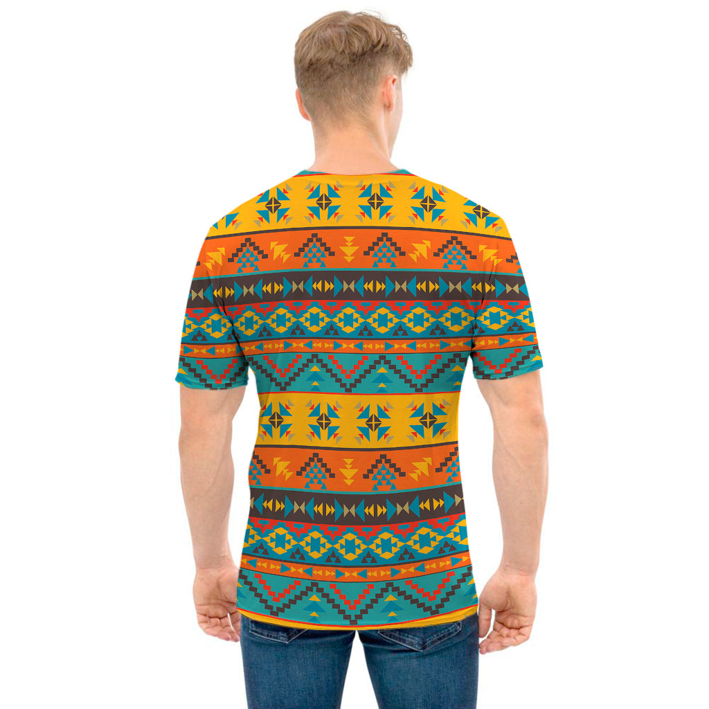 Native Indian Inspired Pattern Print Men's T-Shirt