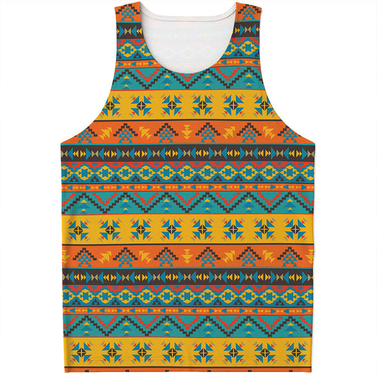 Native Indian Inspired Pattern Print Men's Tank Top