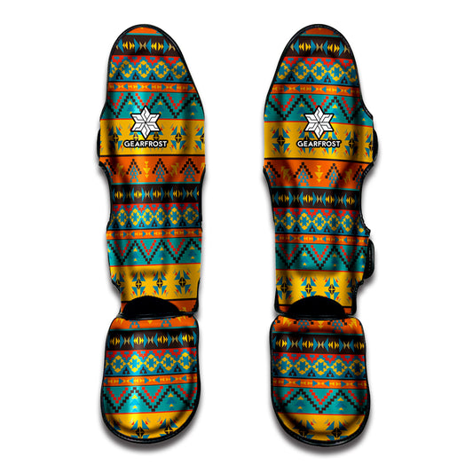 Native Indian Inspired Pattern Print Muay Thai Shin Guard