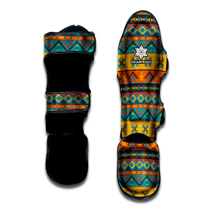 Native Indian Inspired Pattern Print Muay Thai Shin Guard