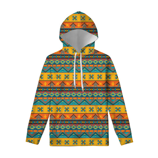 Native Indian Inspired Pattern Print Pullover Hoodie