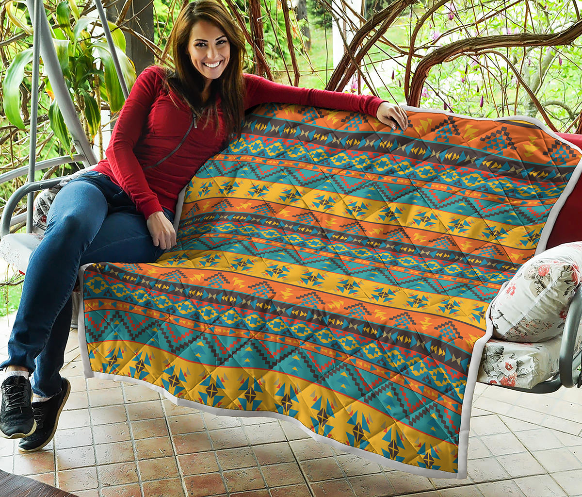 Native Indian Inspired Pattern Print Quilt