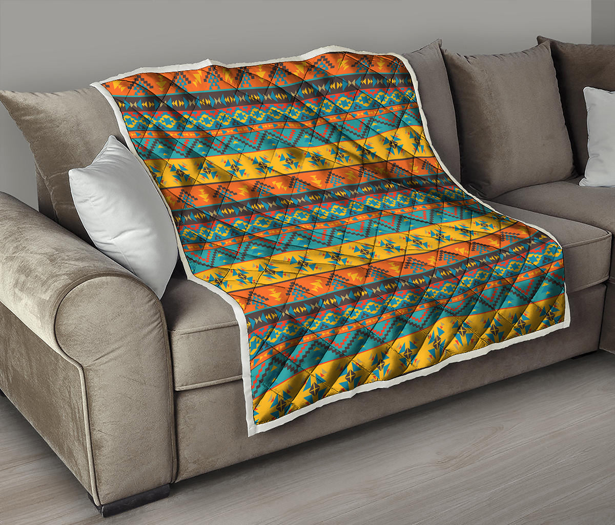 Native Indian Inspired Pattern Print Quilt