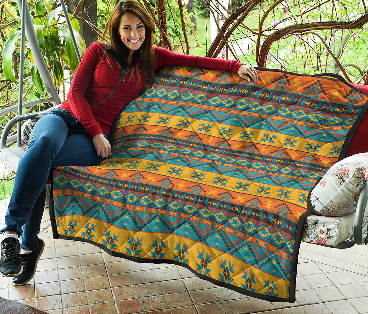 Native Indian Inspired Pattern Print Quilt