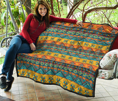 Native Indian Inspired Pattern Print Quilt