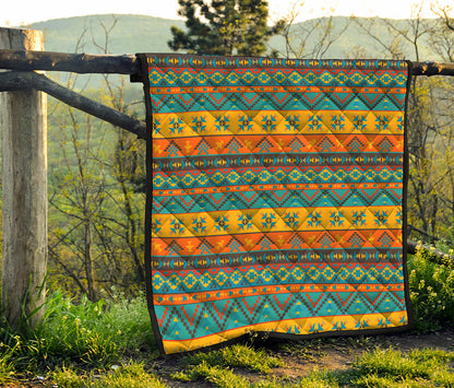 Native Indian Inspired Pattern Print Quilt