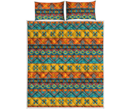 Native Indian Inspired Pattern Print Quilt Bed Set