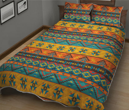Native Indian Inspired Pattern Print Quilt Bed Set