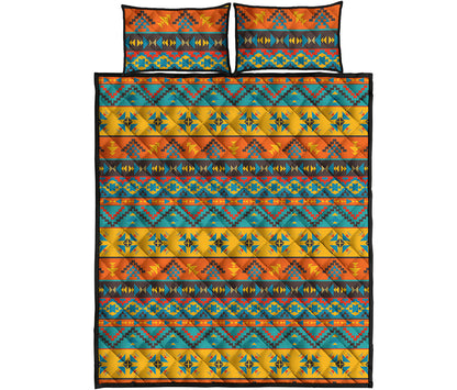 Native Indian Inspired Pattern Print Quilt Bed Set