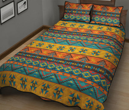 Native Indian Inspired Pattern Print Quilt Bed Set