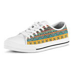 Native Indian Inspired Pattern Print White Low Top Shoes
