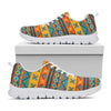Native Indian Inspired Pattern Print White Sneakers