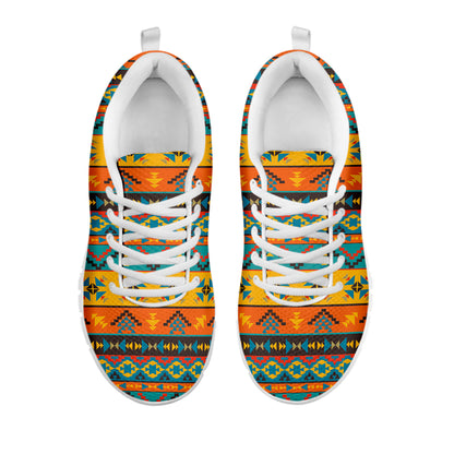 Native Indian Inspired Pattern Print White Sneakers