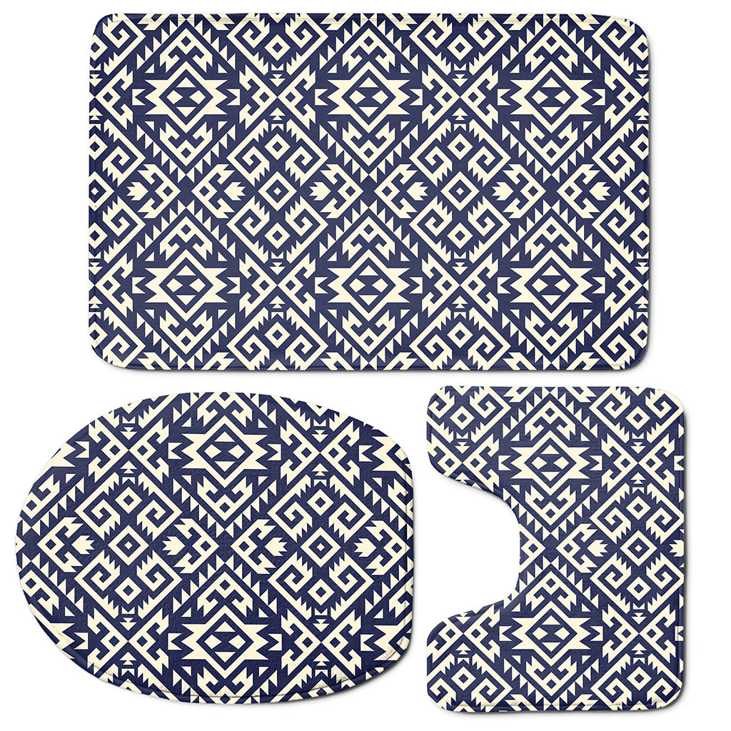 Native Indian Navajo Pattern Print 3 Piece Bath Mat Set