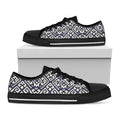 Native Indian Navajo Pattern Print Black Low Top Sneakers