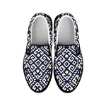 Native Indian Navajo Pattern Print Black Slip On Shoes