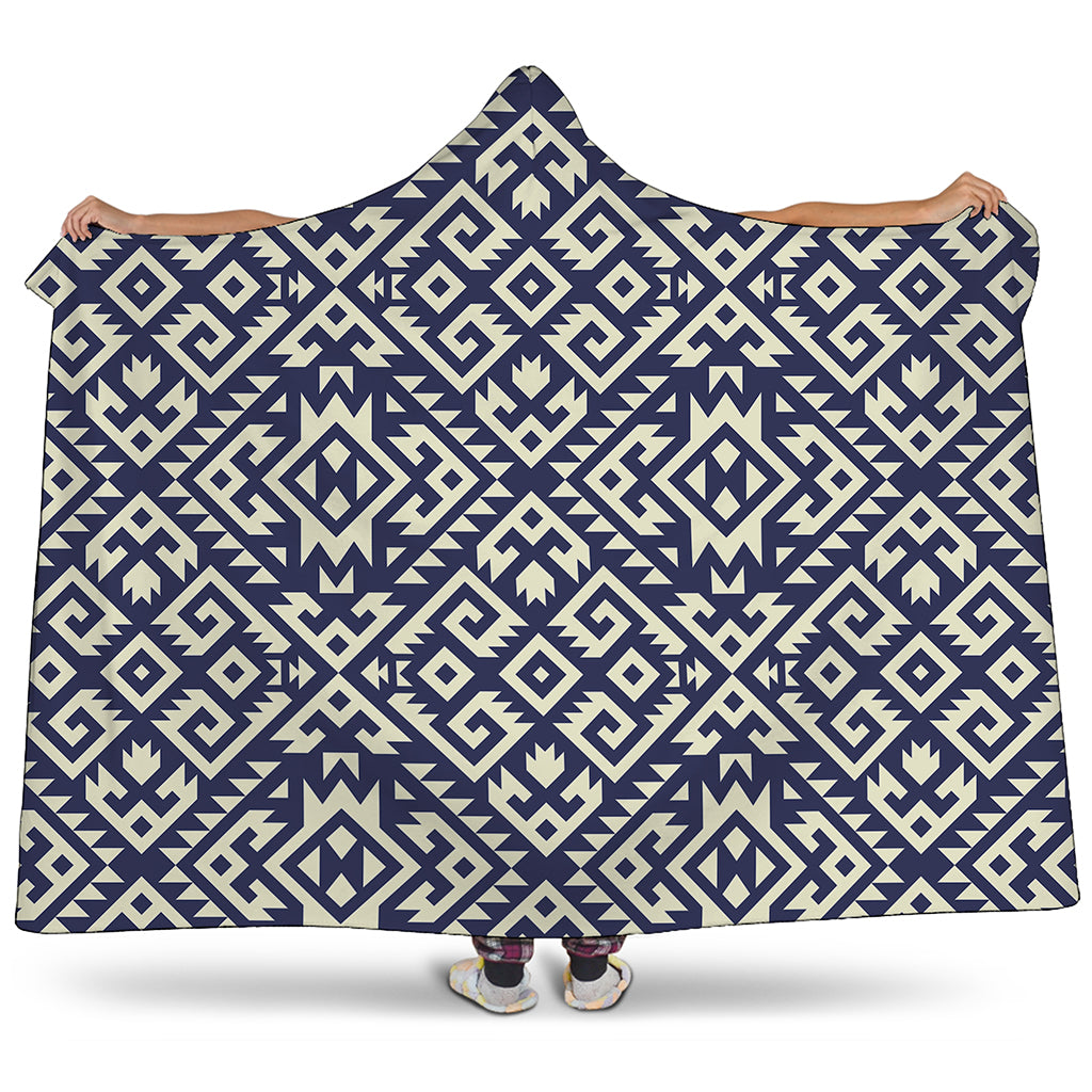 Native Indian Navajo Pattern Print Hooded Blanket