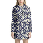 Native Indian Navajo Pattern Print Hoodie Dress