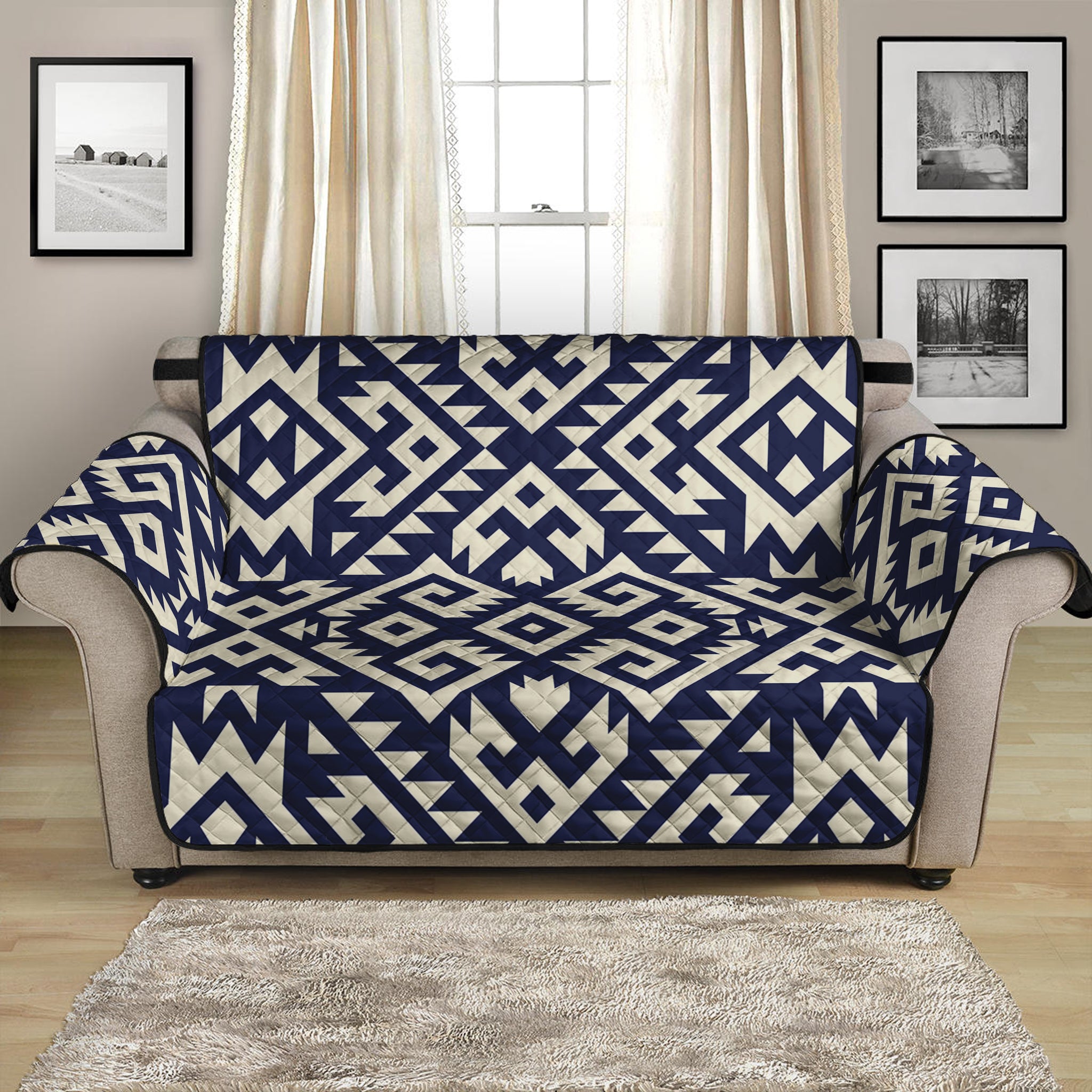 Native Indian Navajo Pattern Print Loveseat Protector