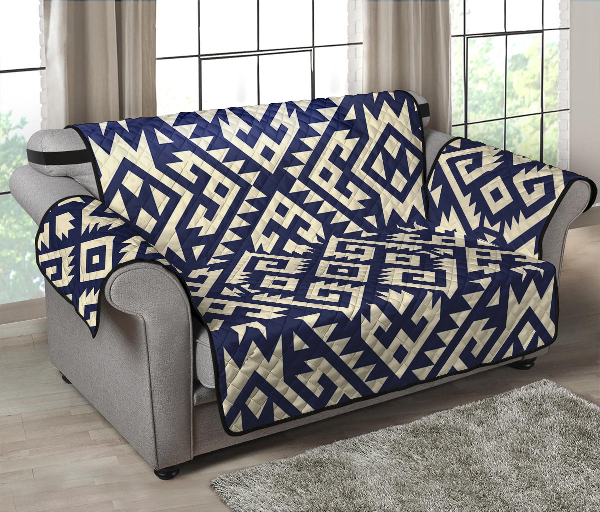 Native Indian Navajo Pattern Print Loveseat Protector