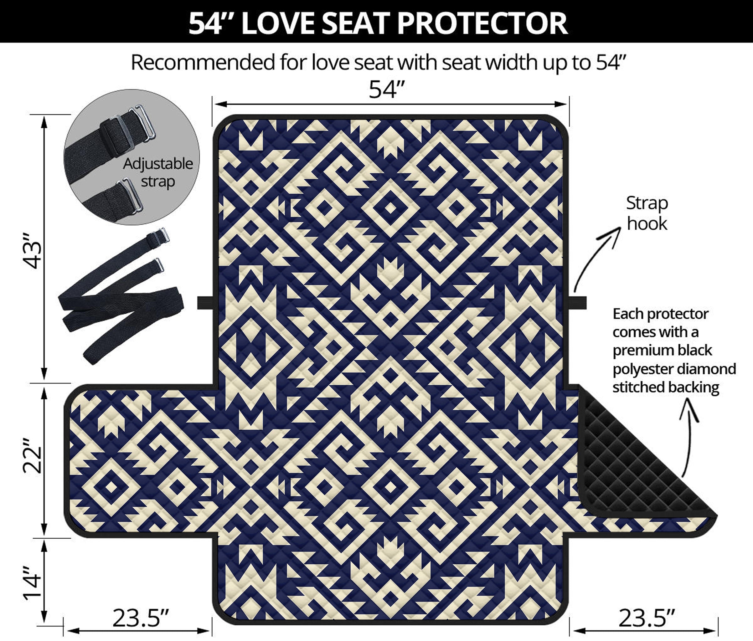 Native Indian Navajo Pattern Print Loveseat Protector