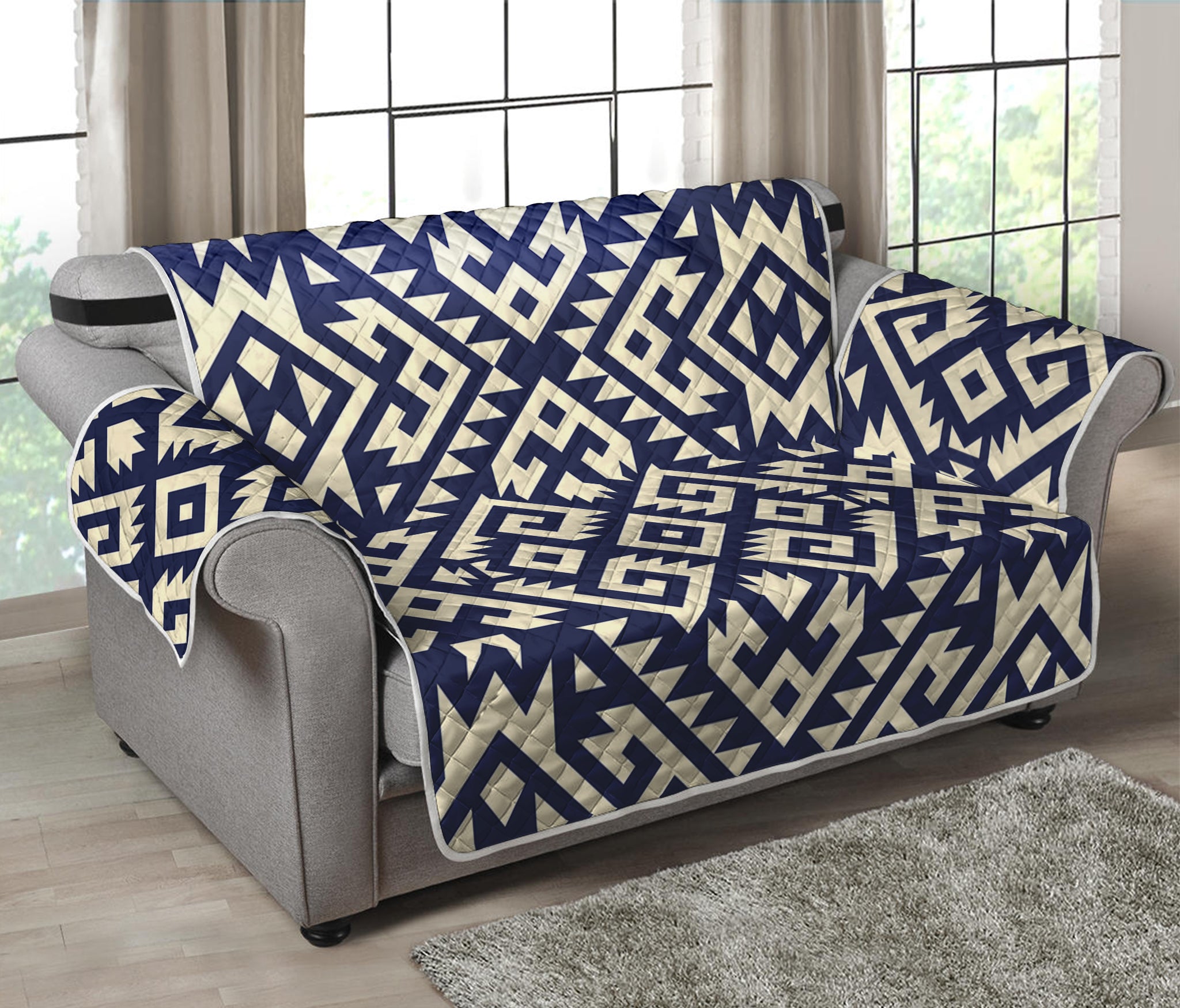 Native Indian Navajo Pattern Print Loveseat Protector