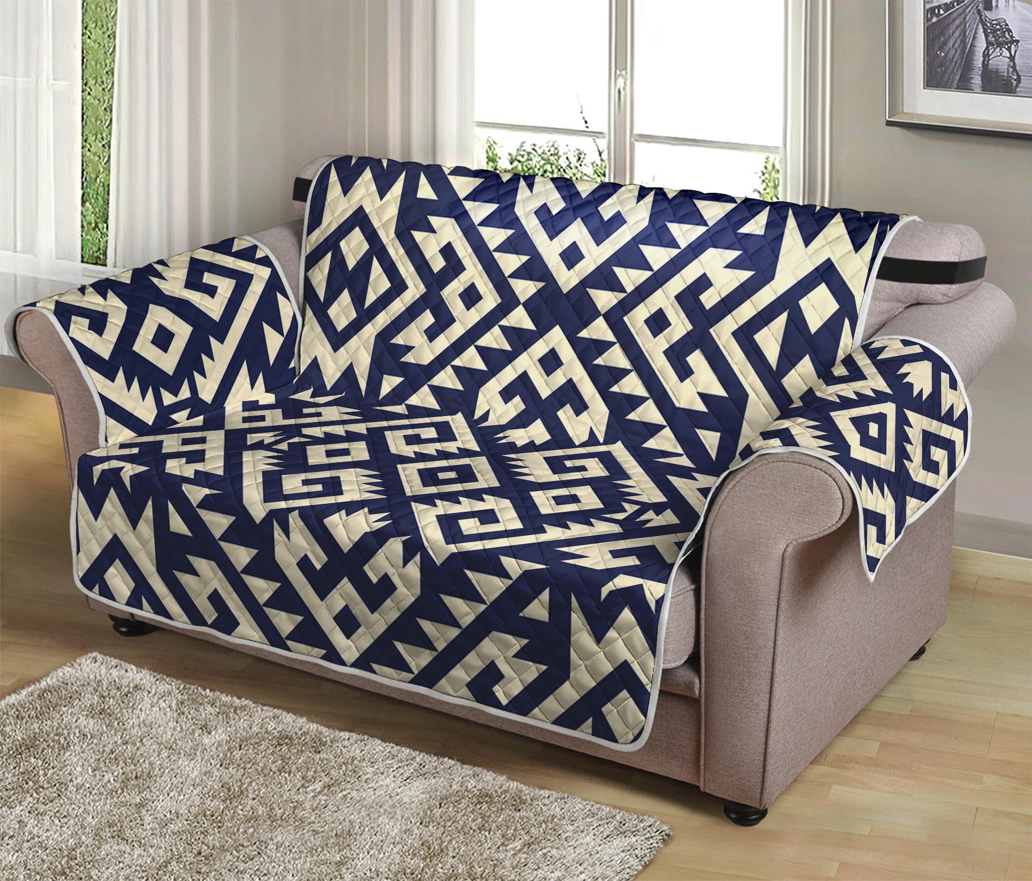 Native Indian Navajo Pattern Print Loveseat Protector