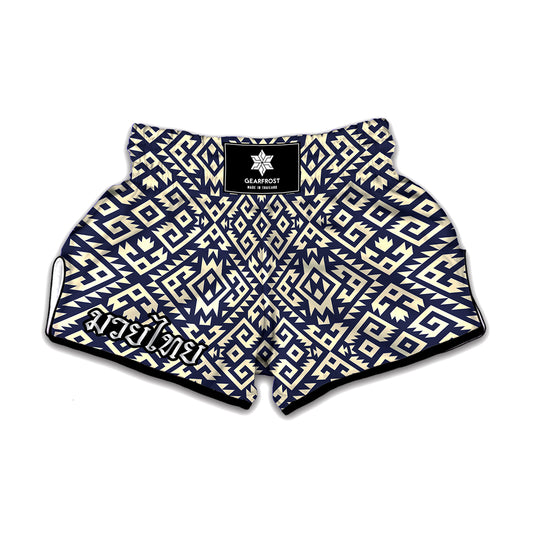 Native Indian Navajo Pattern Print Muay Thai Boxing Shorts