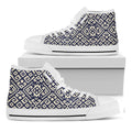 Native Indian Navajo Pattern Print White High Top Sneakers