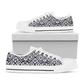 Native Indian Navajo Pattern Print White Low Top Sneakers