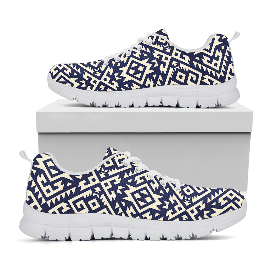 Native Indian Navajo Pattern Print White Sneakers