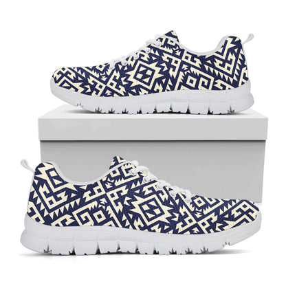 Native Indian Navajo Pattern Print White Sneakers