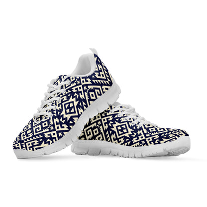 Native Indian Navajo Pattern Print White Sneakers